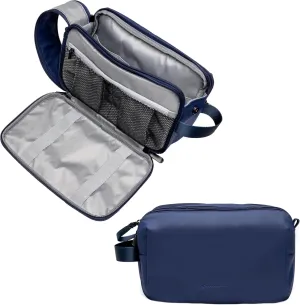 (Not Made In China) Toiletry Bag For Men, Travel Organizer and Dopp Kit, Waterproof Shaving Bag for Toiletries and Accessories, Interior Compartments and Pockets (Blue)