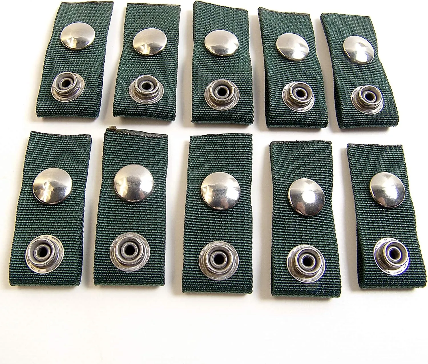 N.W. Tarp & Canvas Extender Snaps for Your Boat Cover, Forest Green (Extend A Snap), Adds 1" Inch, Finger Loop Built in, 10 Piece Set