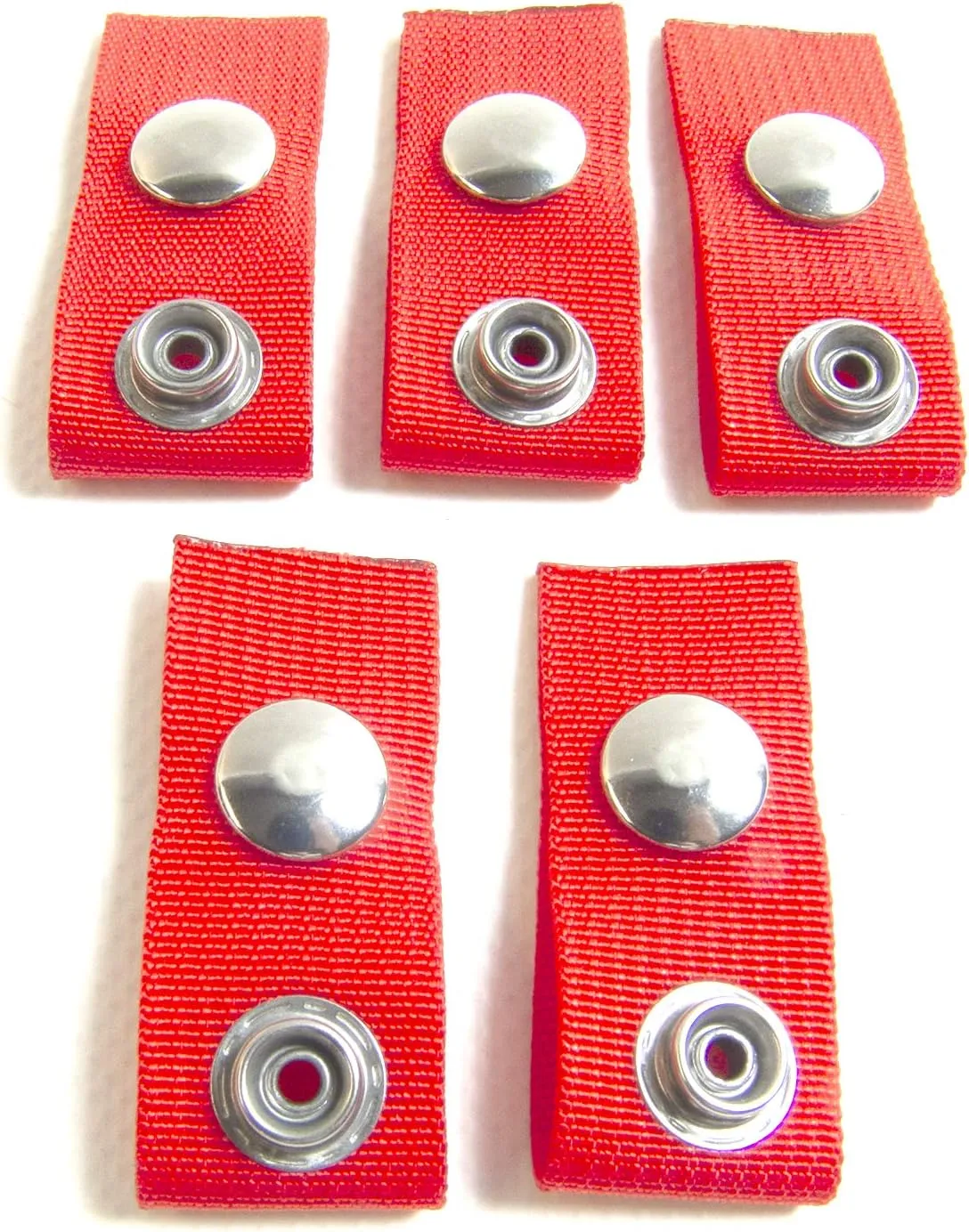 N.W. Tarp & Canvas Extender Snaps for Your Boat Cover, Red (Extend A Snap), Adds 1" Inch, Finger Loop Built in, 5 Piece Set