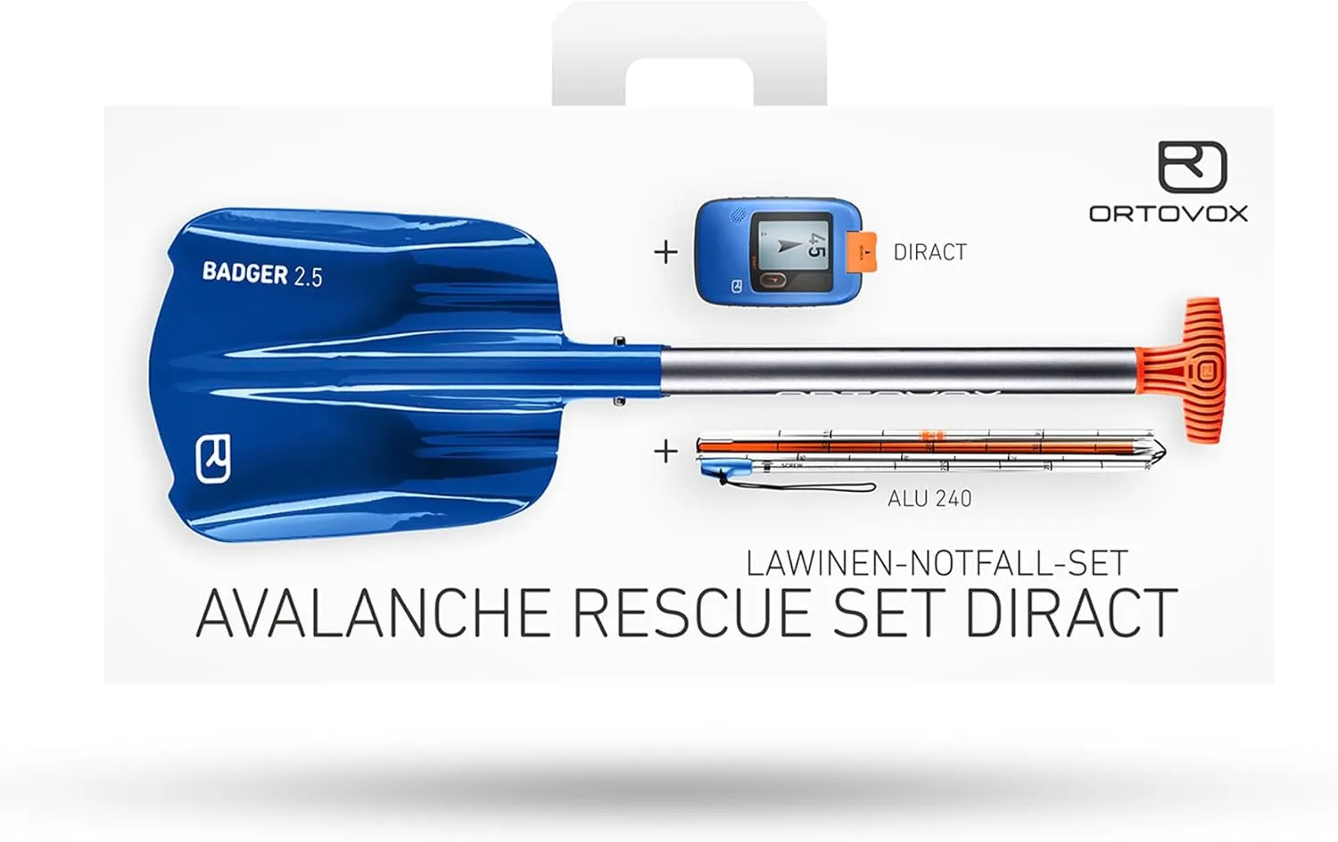 Ortovox Rescue Set Diract I Shovel, Probe & Avalanche Transceiver Bundle