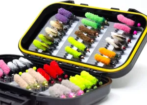 Outdoor Planet Premium Fly Fishing Flies Assortment, 12/24 /48 /66pcs Dry/Wet/Nymph/Streamer Flies, Trout/Bass/Panfish/Salmon Fishing Flies