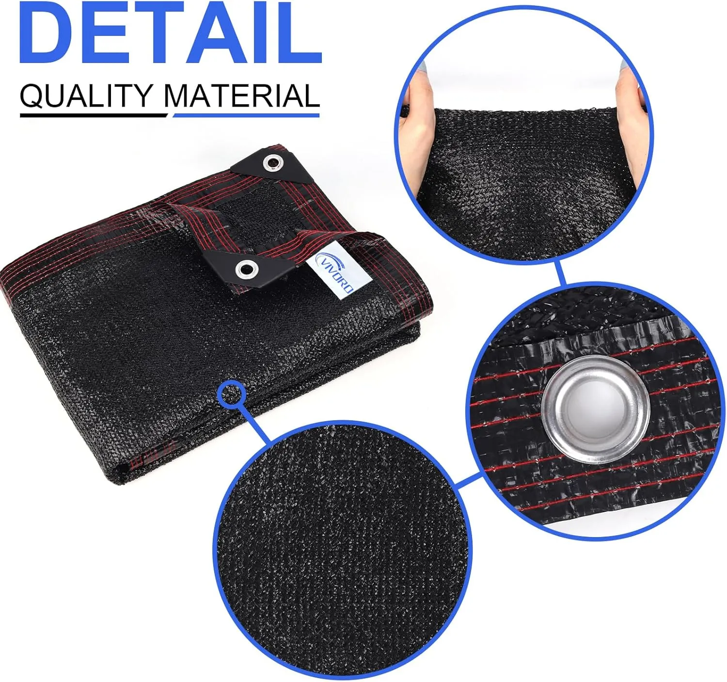 Outdoor Shade Cloth 20X10-FT 90% Shading Rate Patio Garden Mesh Tarp with Reinforced Grommets for Greenhouses Plants Chicken Coop Pergola Canopy Black