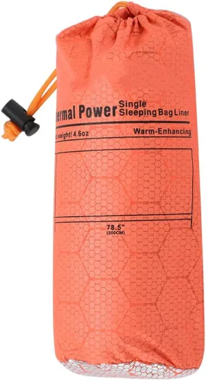 Outdoor Single Envelope Sleeping, Nylon Material, Lightweight and Portable, Orange Color with Strong Reflective Effect, Keeps 80% Heat, Ideal for Mountaineering and Camping