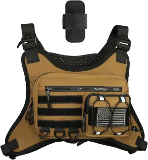 Outdoor Sports Chest Bag for Men, Water Resistant Lightweight Running Vest EDC Chest Pack for Workouts Hiking Cycling