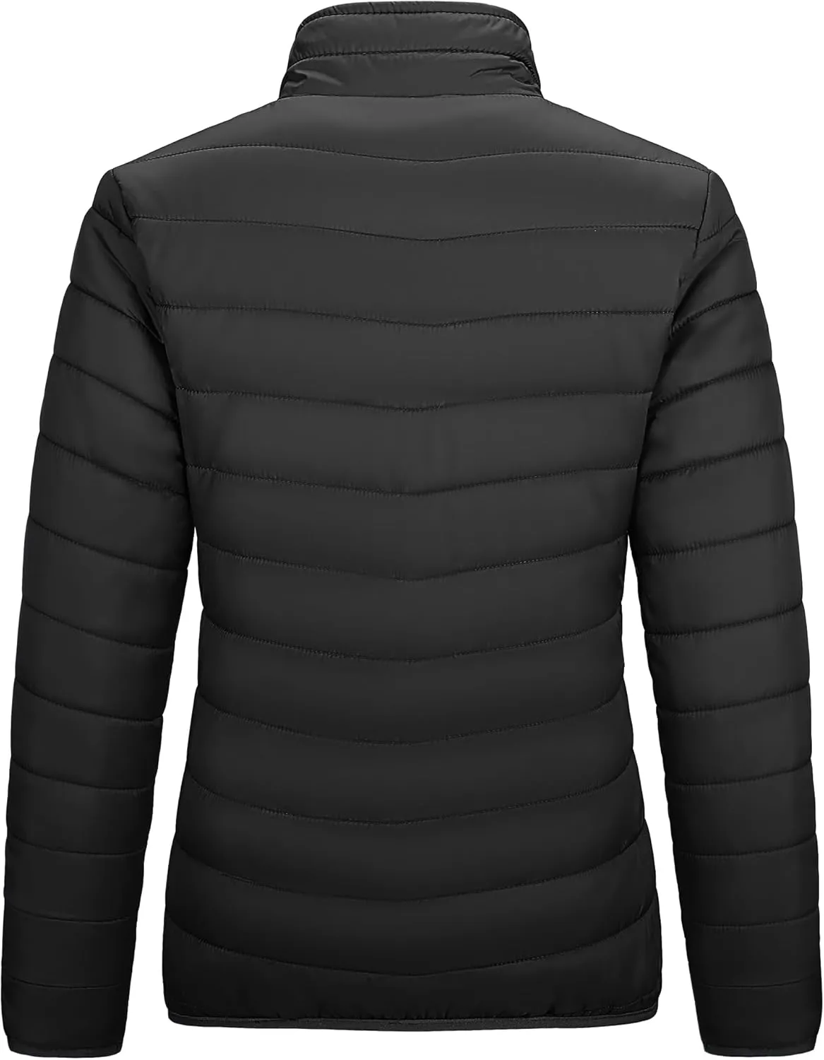 Outdoor Ventures Women's Packable Full-Zip Short Puffer Jacket Insulated Quilted Warm Lightweight Winter Coat