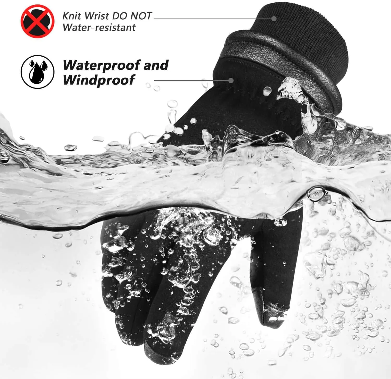 OZERO Waterproof Winter Gloves for Men Women - Touchscreen Anti-slip Heated Glove Thermal Gifts for Dad