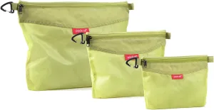 pack all 3 Pcs Water-resistant Material Zipper Pouch Set, Mesh Zipper Bags for Storage, Travel, Office (Green)