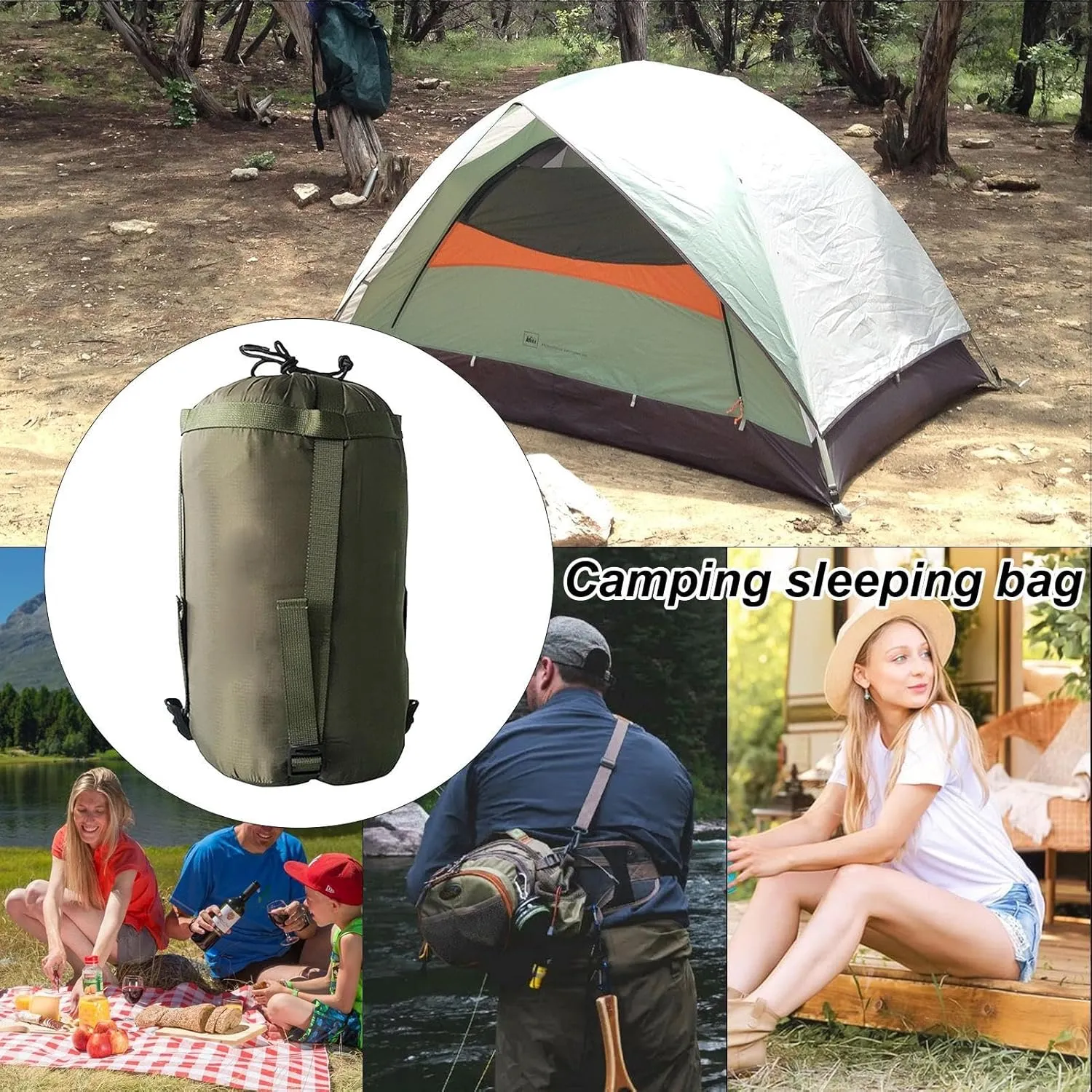 Pack Bags for Backpacking, Sleeping Bag | Portable Sleeping Bag Fabric Bags - Waterproof Nylon Backpack Bag, Sleeping Bag Storage Bag for Travel, Camping, Outdoor Sports