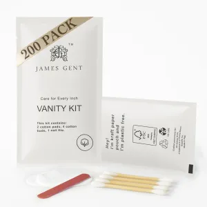 Pack of 200 Cotton Pad Cotton Swab and Nail File Kit Kraft Paper Individually Wrapped Hotel Vanity Kit Hotel Supplies and Toiletries Bulk