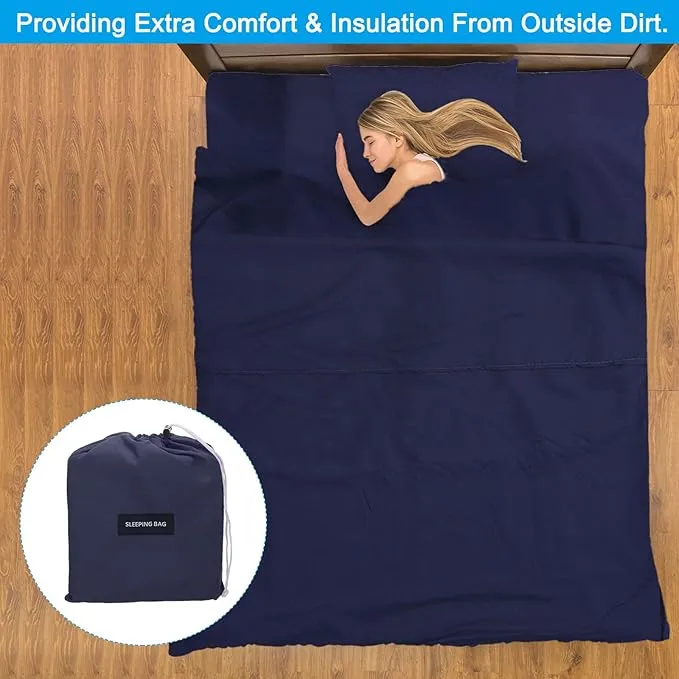 PATIKIL Sleeping Bag Liner Lightweight Soft Travel Camping Sheet Sleep Sack Compact Sleeping Bags Set with Carry Bag for Backpacking Camping Travel Hotel