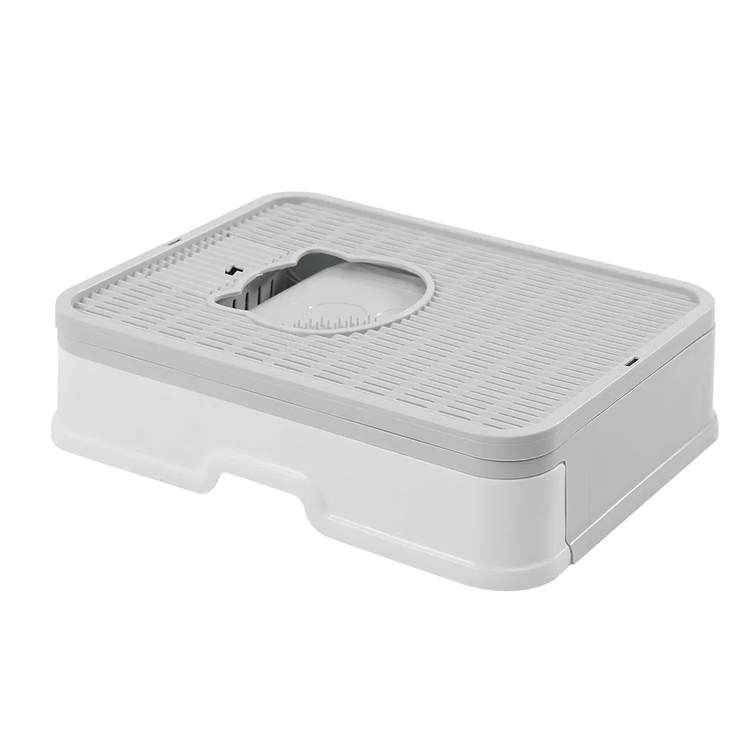 PaWz Foldable Cat Litter Box Tray Enclosed Grey