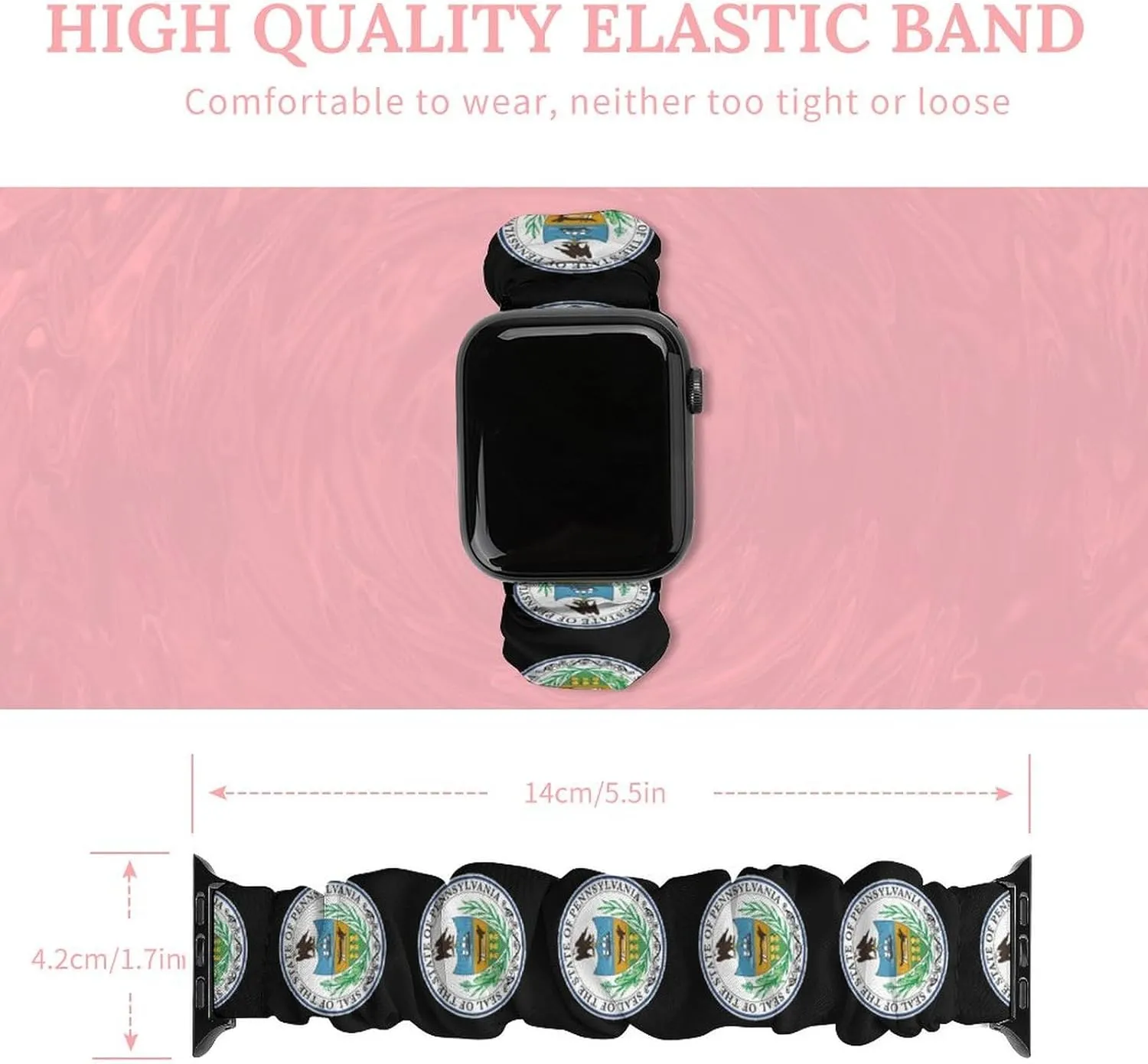 Pennsylvania State Logo Fashion Watch Strap Scrunchies Wristbands Compatible With IWatch Series