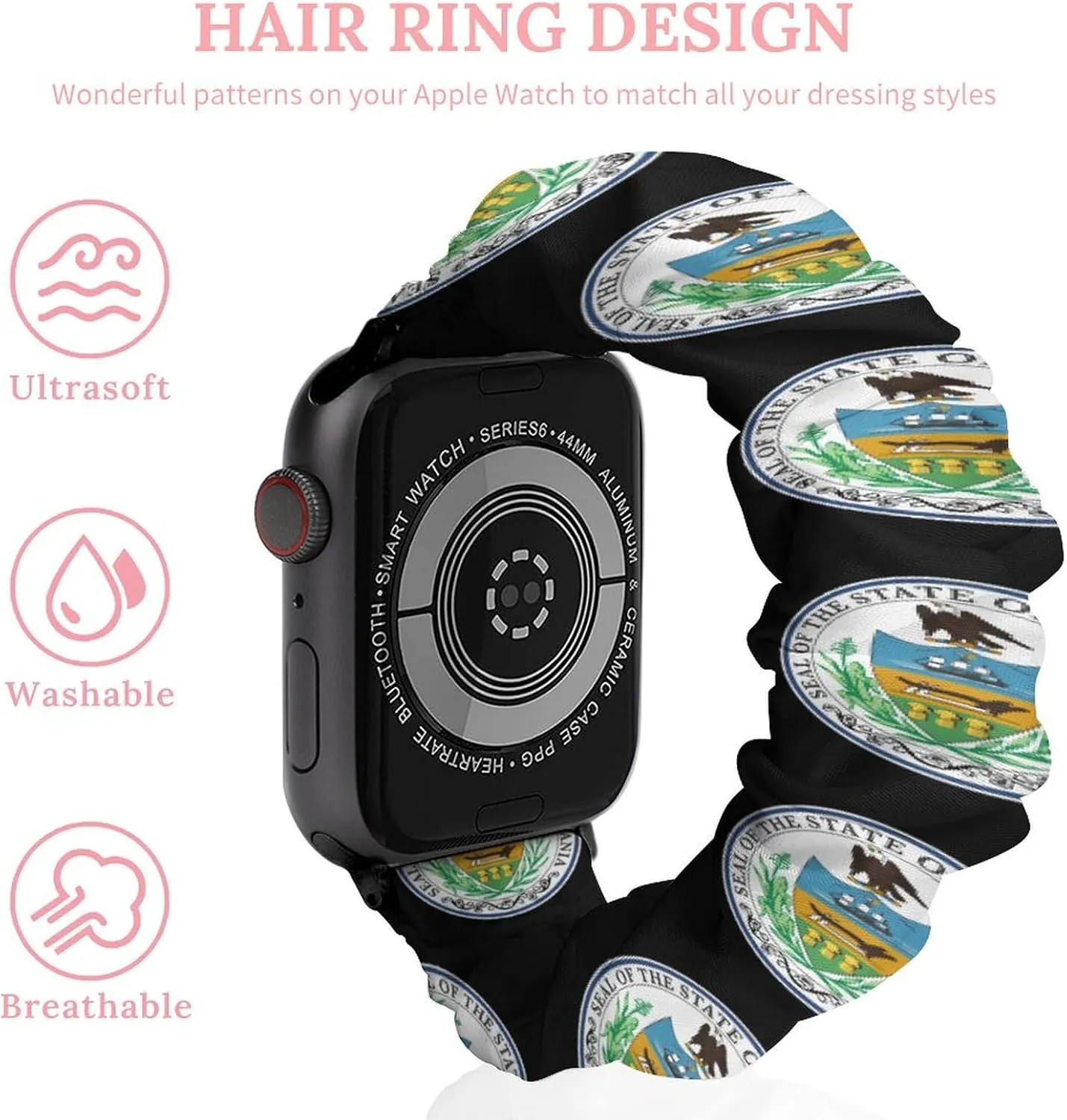 Pennsylvania State Logo Fashion Watch Strap Scrunchies Wristbands Compatible With IWatch Series
