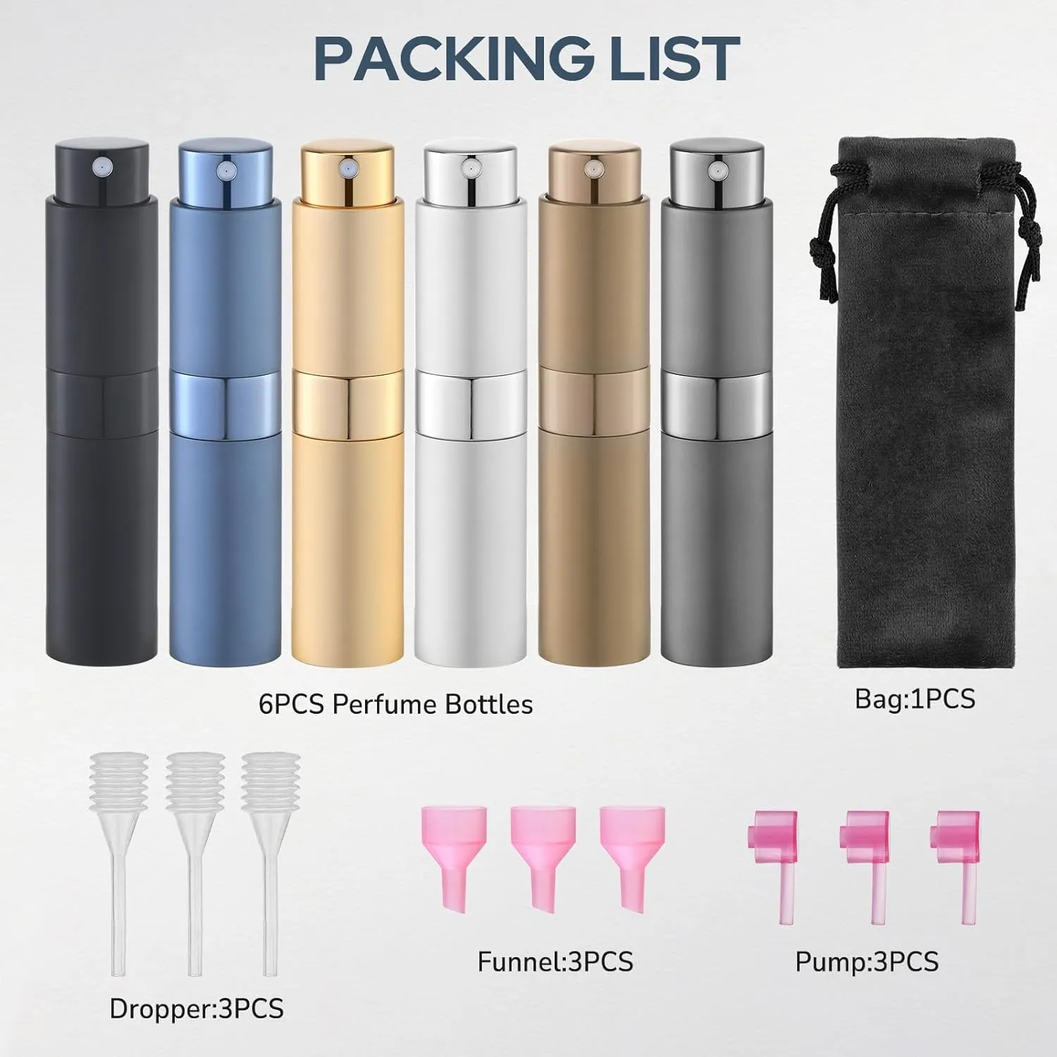 Perfume Atomizer Travel Refillable Bottle: Cologne Sprayer Portable for Men - Mini Spray Empty for Refill - 8ml Small Size Brown
