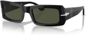 Persol Francis PO3332S Rectangle Sunglasses for Men for Women   BUNDLE With Designer iWear Complimentary Eyewear Kit
