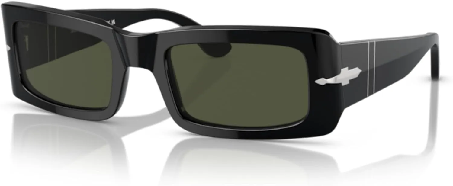 Persol Francis PO3332S Rectangle Sunglasses for Men for Women   BUNDLE With Designer iWear Complimentary Eyewear Kit