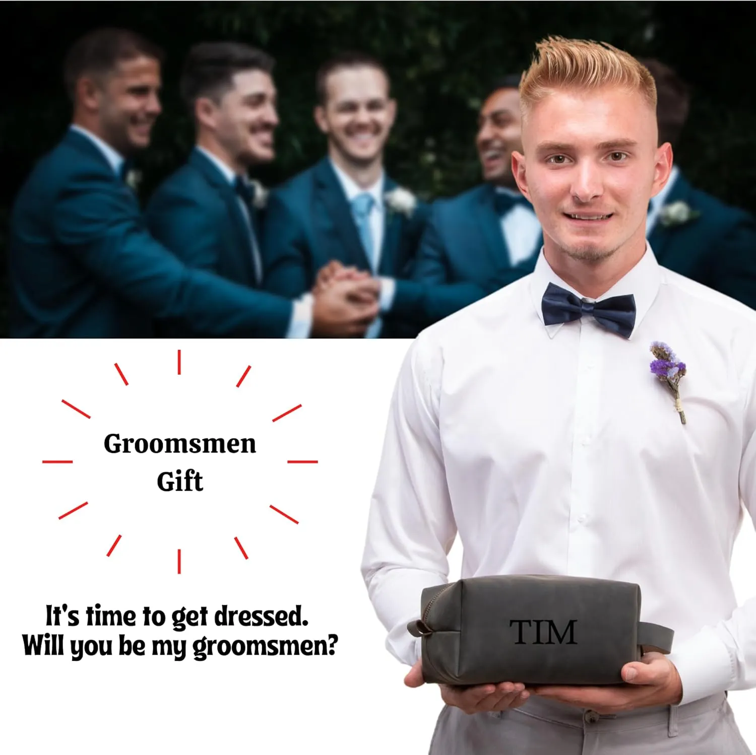 Personalized Premium Genuine Leather Dopp Kit for Men - Handcrafted Toiletry Travel Bag with Monogram Option - Gift for Groomsmen, Father's Day, Anniversary, Wedding Gift for Groomsmen - Green