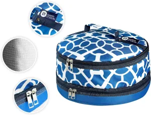 Pete's Choice Pie Carrier, Round Thermal Casserole Carrier, Reusable Insulated Lunch Cooler Bag, Lightweight and Durable, Bags for Picnic, Potluck Trip