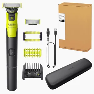 Philips Norelco OneBlade 360 with Connectivity Hybrid Face   Body, Electric Beard Trimmer, Shaver & Body Groomer with 360 Blade Tech, 1x360 Blade, 5-in-1 Comb, Body Kit, Travel Case, QP4631/90
