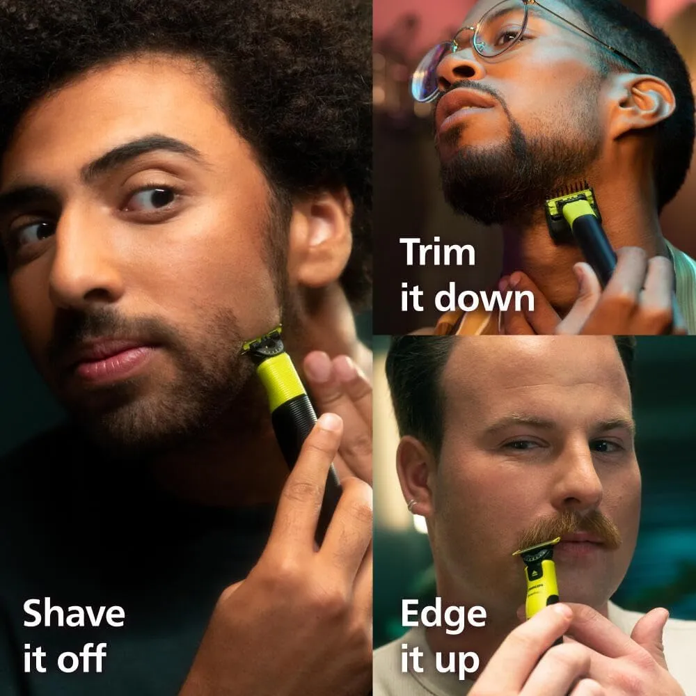 Philips Norelco OneBlade 360 with Connectivity Hybrid Face   Body, Electric Beard Trimmer, Shaver & Body Groomer with 360 Blade Tech, 1x360 Blade, 5-in-1 Comb, Body Kit, Travel Case, QP4631/90