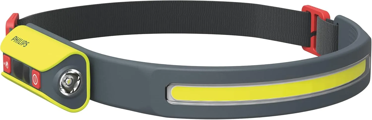 Philips Xperion 6000 LED Headlamp Work Light, 300 Lumen Professional Flashlight with Diffused Flood Light and Rotatable Spotlight for Mechanics, Running, Camping | X60HEADX1