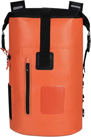 Picnic Backpack 30L Rolltop Dry Sack Waterprof Bag Watertight Bag Water Resistant Drybag Kayak Motorcycle Dry Bag Backpack Outdoor Boat Raft Bag, Orange