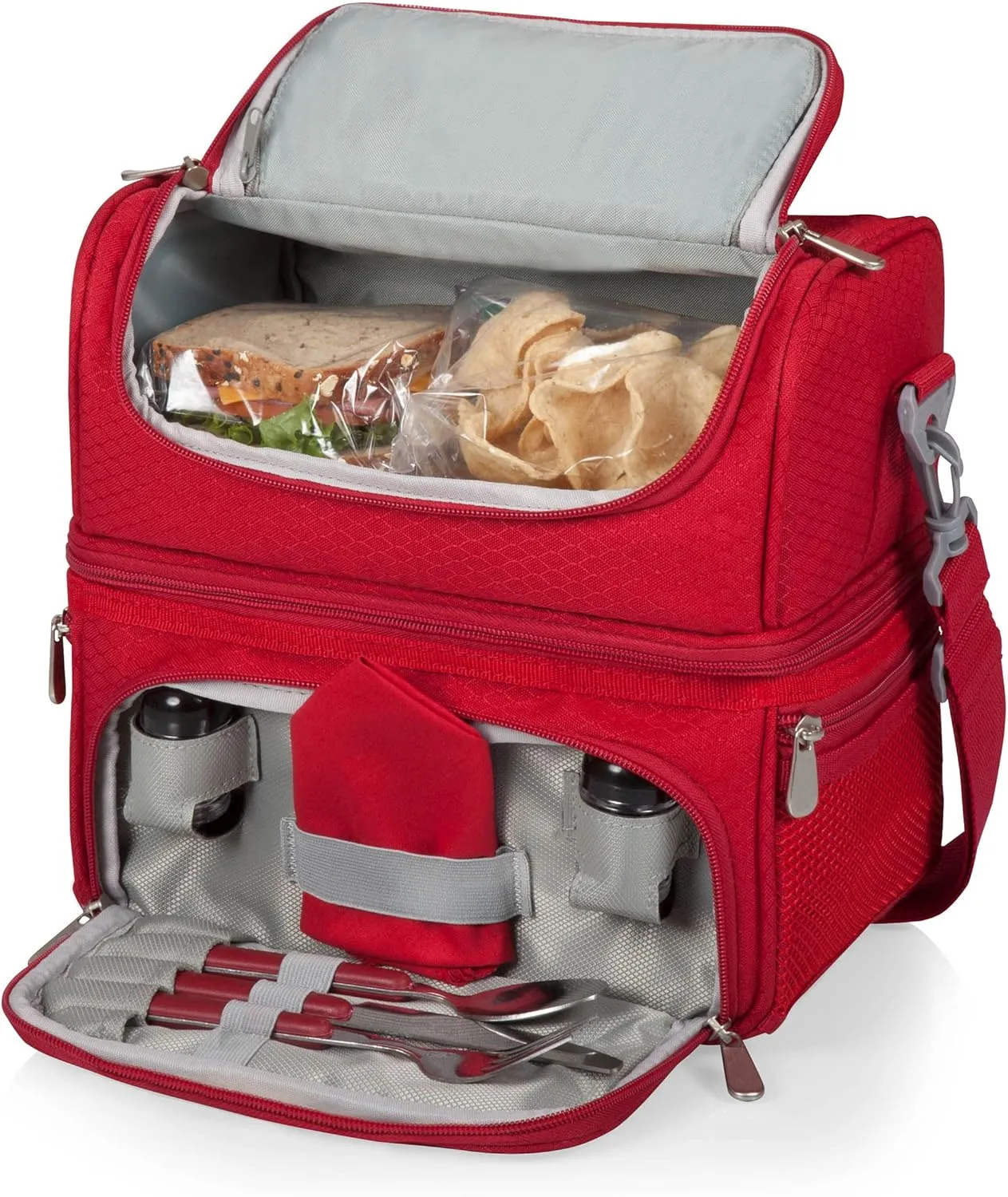 PICNIC TIME Coca-Cola Enjoy Coke Pranzo Lunch Bag, Insulated Lunch Box with Utensil Set, Lunch Cooler Bag, (Red)