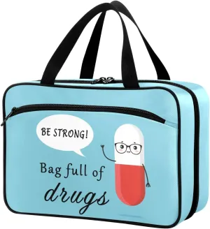Pill Organizer Bag Travel Pill Bottle Medicine Organizer Home Storage Medication Bag for Vitamin Supplements, Cute Cartoon Pill Empty First Aid Bag for Car Camping, 1.0 Count