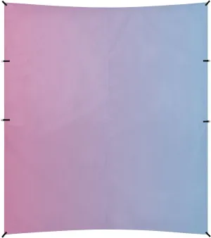 Pink Blue Gradient Foldable Beach Tent UPF50 Water-Resistant Large Sun Shade with Sand Shovel for Backyard and Camping