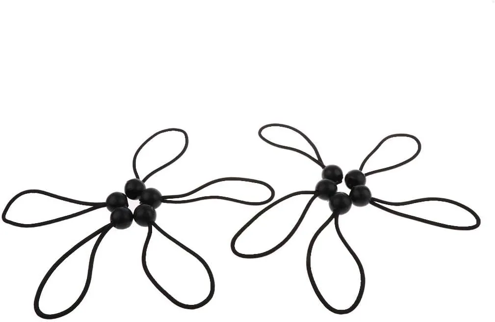 pistro 100pcs 162mm/6.3" Ball Bungee Cord Tarp Tie Down Strap Canopy White/Black