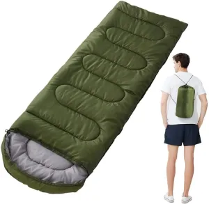 pistro Emergency Sleeping Bag for Adults - 0.7kg Portable Thickened Sleeping Bag with Hood and Double Zippers, Full Open Design for Outdoor Camping, Hiking, Survival - 180cm