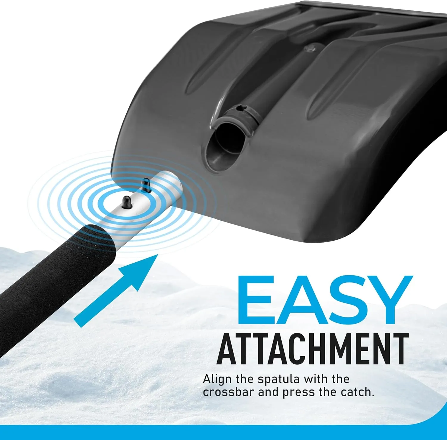 Plastic Snow Shovel for Car Folding Collapsible Emergency Shovel for Driveway Snow Removal with Metal Extendable Handle Black - Superio