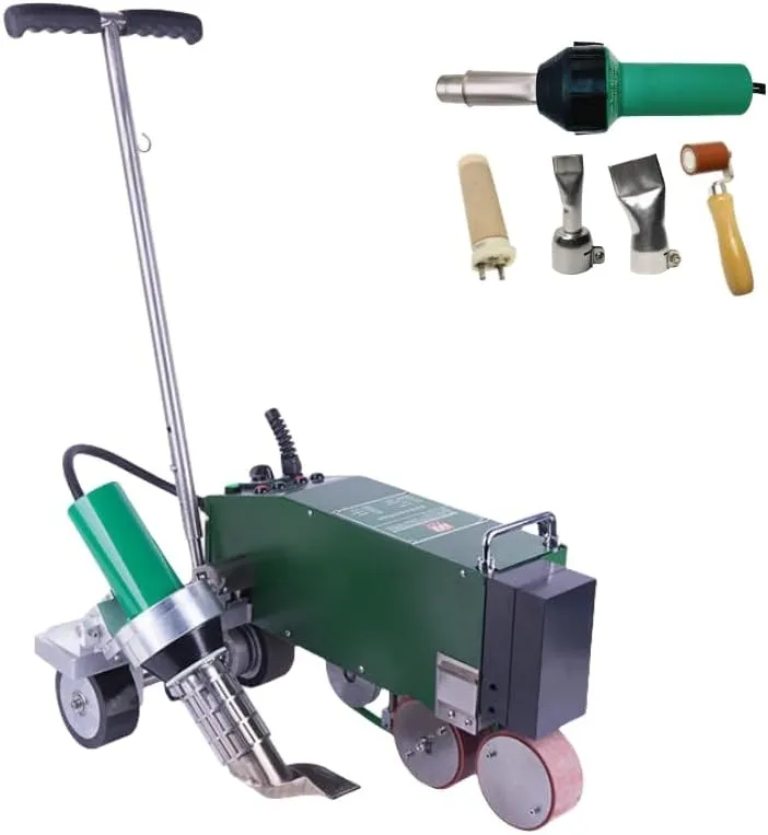 Plastic Welder Roof PVC Waterproof Membrane Welding Machine TPO Automatic Traveling Edge Welding Kit Hot Air Gun Accessories (230V welder 120V heat gun)
