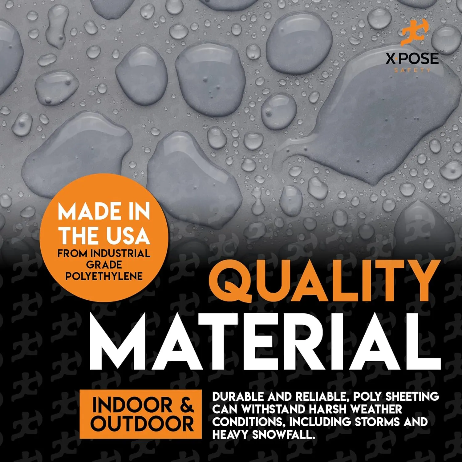 Poly Sheeting - 10 Mil Thick Frosted Plastic Tarp Waterproof Vapor and Dust Protective Equipment Cover, Construction and Industrial Use - by Xpose Safety (20' x 100')