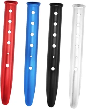 POPETPOP 4pcs Heavy Duty Metal Tent Pegs Stakes for Camping Tarp and Outdoor Use Portable Ground Stakes for Various Terrains