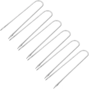 POPETPOP 6pcs u Shaped Garden Stakes Heavy Duty Ground Pegs for Tents Tarps and Fences for Camping and Outdoor Activities Landscape for Secure Anchoring