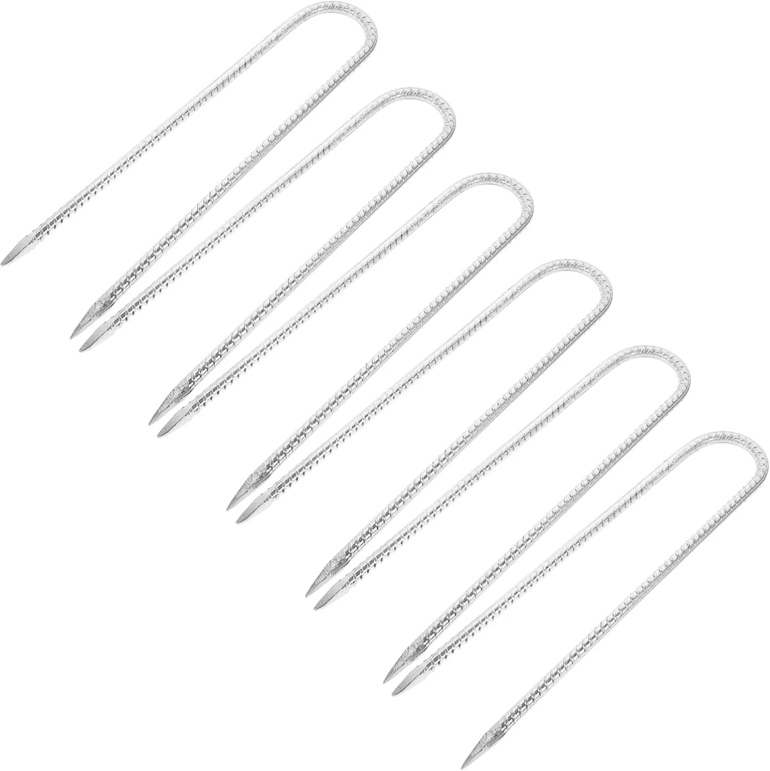 POPETPOP 6pcs u Shaped Garden Stakes Heavy Duty Ground Pegs for Tents Tarps and Fences for Camping and Outdoor Activities Landscape for Secure Anchoring