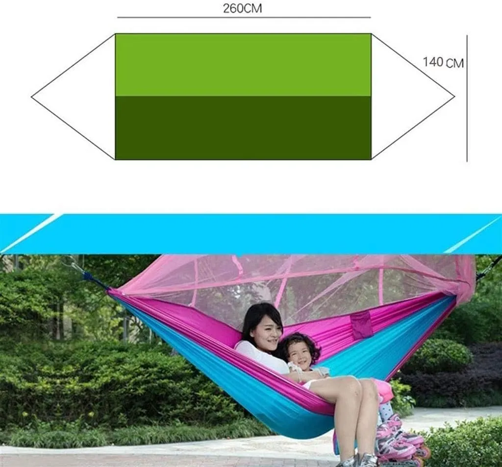 Portable Hammocks 1-2 Person Portable Outdoor Camping Hammock Parachute Fabric Hanging Bed Hunting Sleeping Swing Hamac Hammock for Outdoor(Army Green)