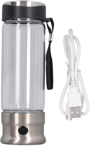 Portable Hydrogen Water Generator 1200 to 1400PPB for Home Travel Office 410ML Hydrogen Rich Water Maker Bottle