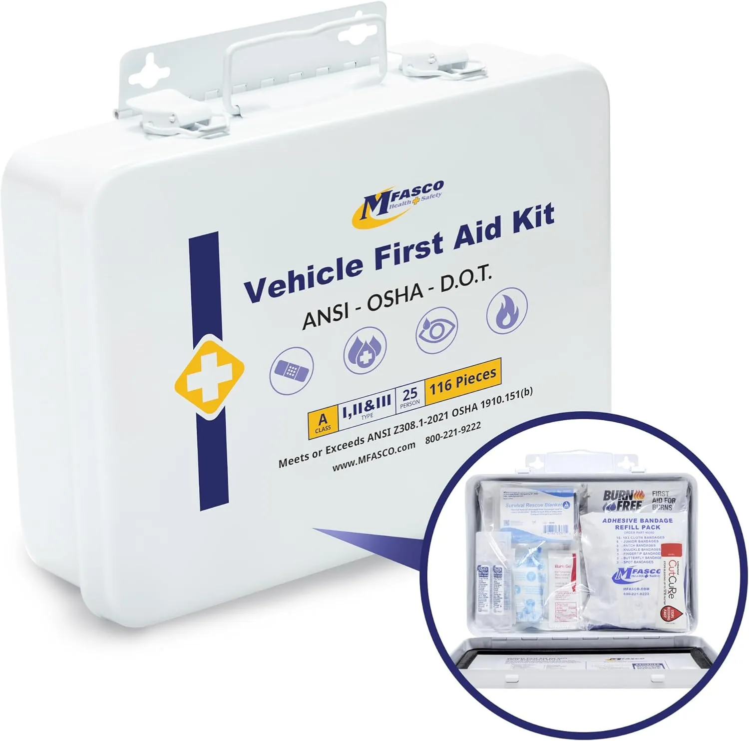 Portable Metal First Aid Kit - Waterproof - 115 Pcs