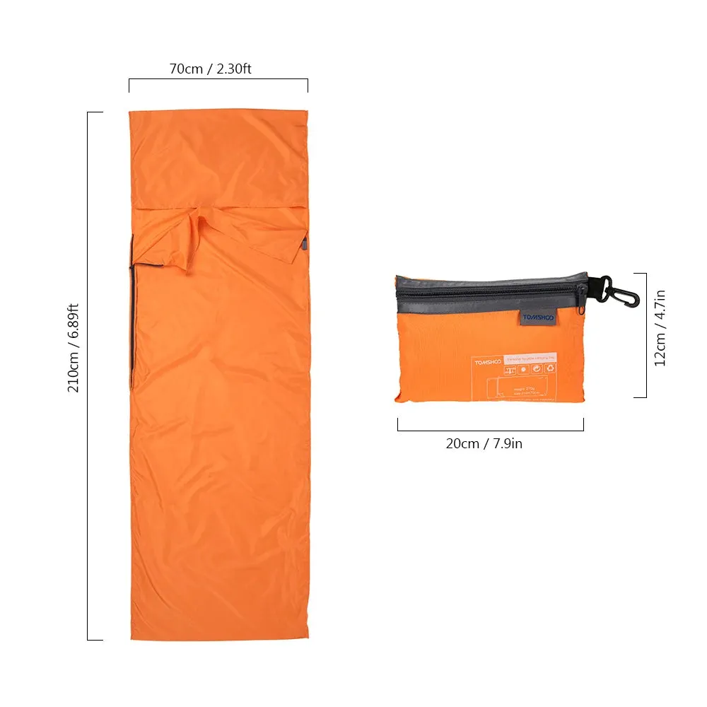 Portable Sleeping Bag Liner with Pillowcase - 70x210CM, Polyester Pongee, for Camping, Hiking, and Travel