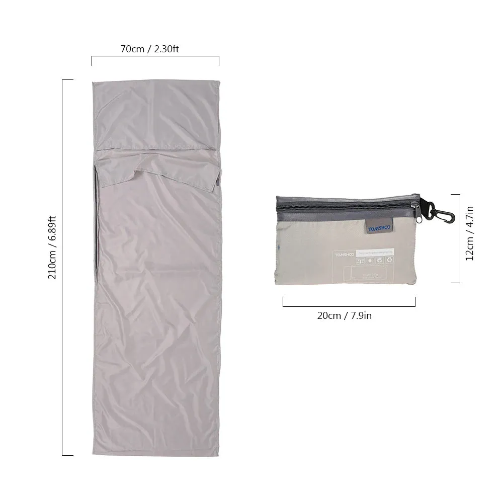 Portable Sleeping Bag Liner with Pillowcase - 70x210CM, Polyester Pongee, for Camping, Hiking, and Travel