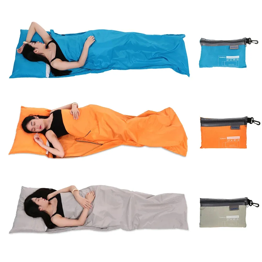 Portable Sleeping Bag Liner with Pillowcase - 70x210CM, Polyester Pongee, for Camping, Hiking, and Travel
