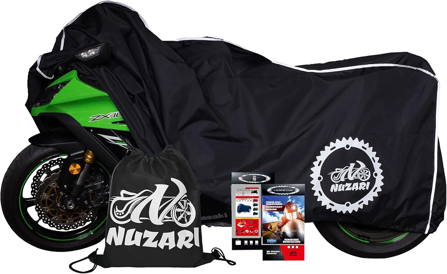 Premium Motorcycle Accessories - Motorcycle Covers Waterproof Outdoor Storage - Powersports Vehicle Covers - Dirt Bike Motorcycle Cover for Adult Bikes - 250cc Scooter Cover, Reflective tarp M