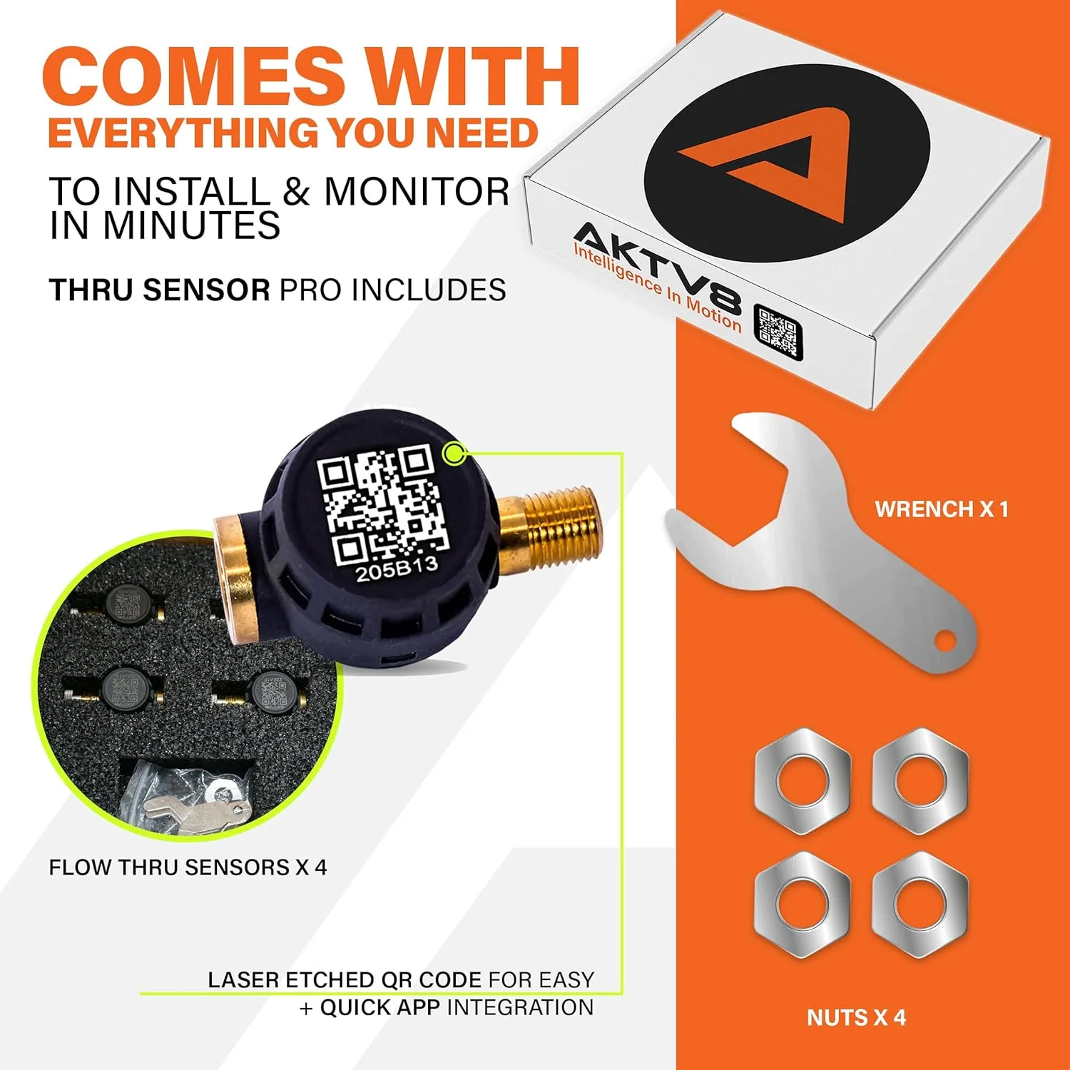 PressureTech Wireless Tire Pressure Monitoring System - TPMS Sensors for Automobiles, Motorcycles, Powersport Vehicles, RVs, Trailers - Real-Time Display w/iOS or Android App (0-150 PSI) (Pack of 2)
