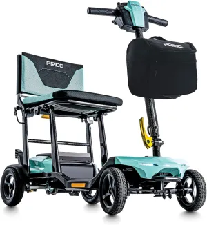 Pride Mobility Go-Go Super Portable Travel Lightweight Folding Mobility Scooter | up to 4.5 mph Go Go Scooter for Seniors, Adults, Elderly | Airline-Compliant Lithium Battery (Mint)