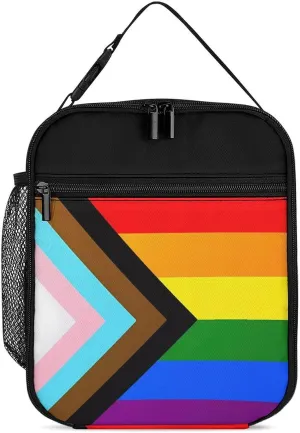 Progressive Proud Flag Lunch Bag Insulated Box Portable Reusable Tote Handbag with Strap for Women Men