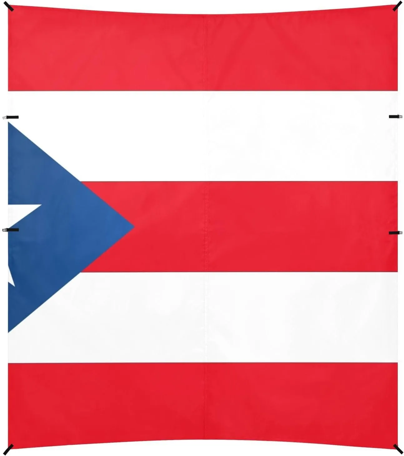 Puerto Rico Flag Puerto Rican National Red Foldable Beach Canopy UPF50  Protection Water-Resistant Portable Sunshade with Sand Shovel for Backyard and Camping