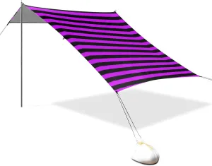Purple-Black Line Designed UPF50  Beach Cabana Tent Waterproof Large Portable Sun Shelter with Sand Shovel for Family Trips, Picnics & Camping casita de Playa para