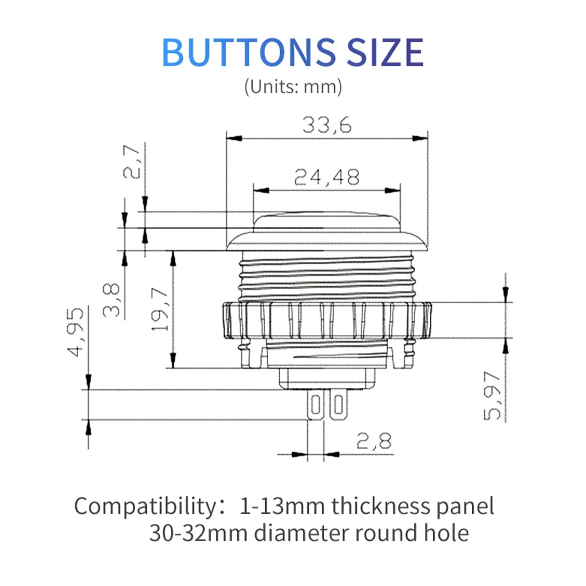 QANBA Gravity LX 30mm Mechanical Pushbutton Switch Button Arcade Buttons DIY Kit (Boxed (Translucent Red B06)